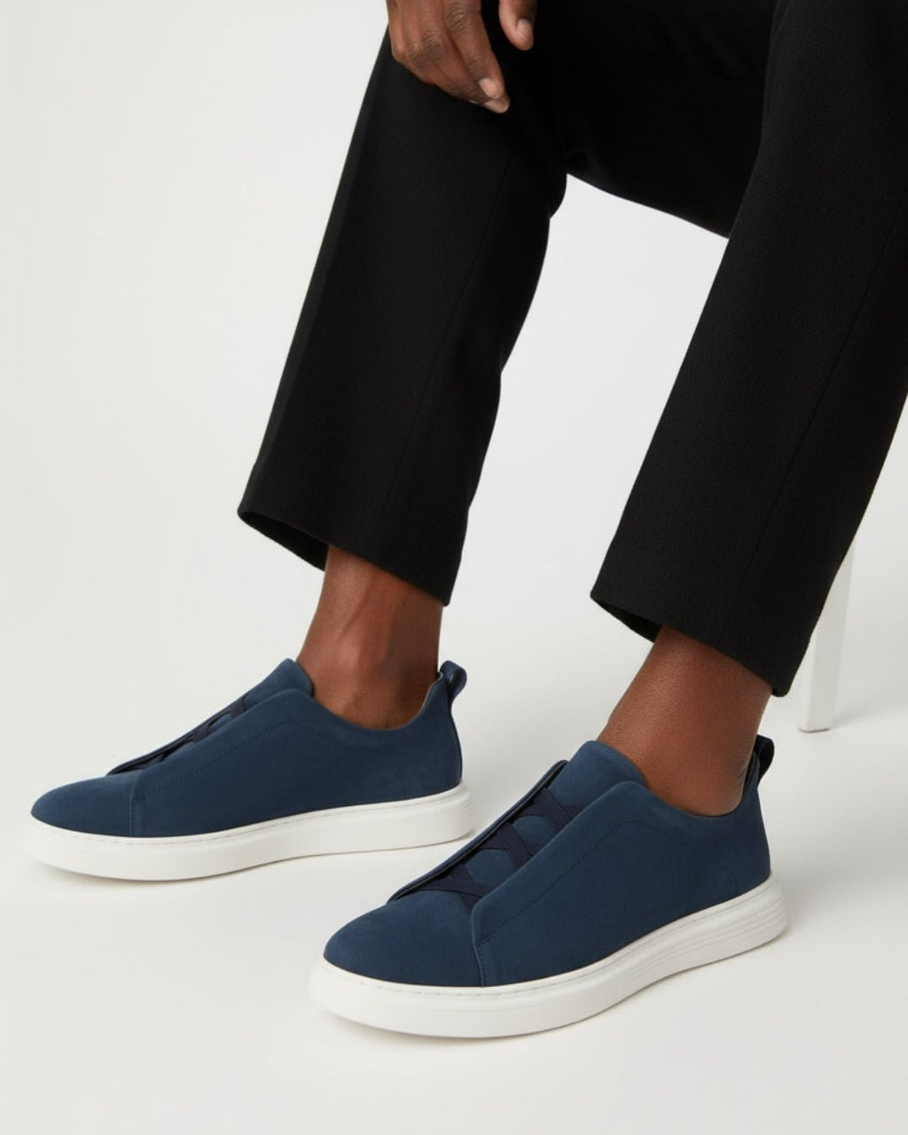 Men's slip-on sneakers with suede-effect finish