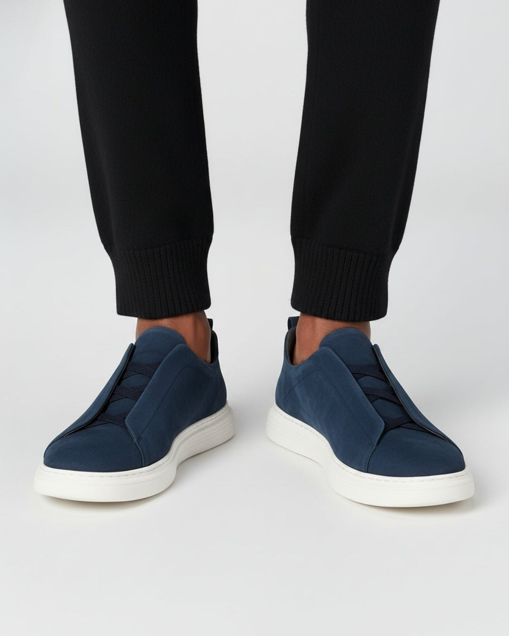 Men's slip-on sneakers with suede-effect finish