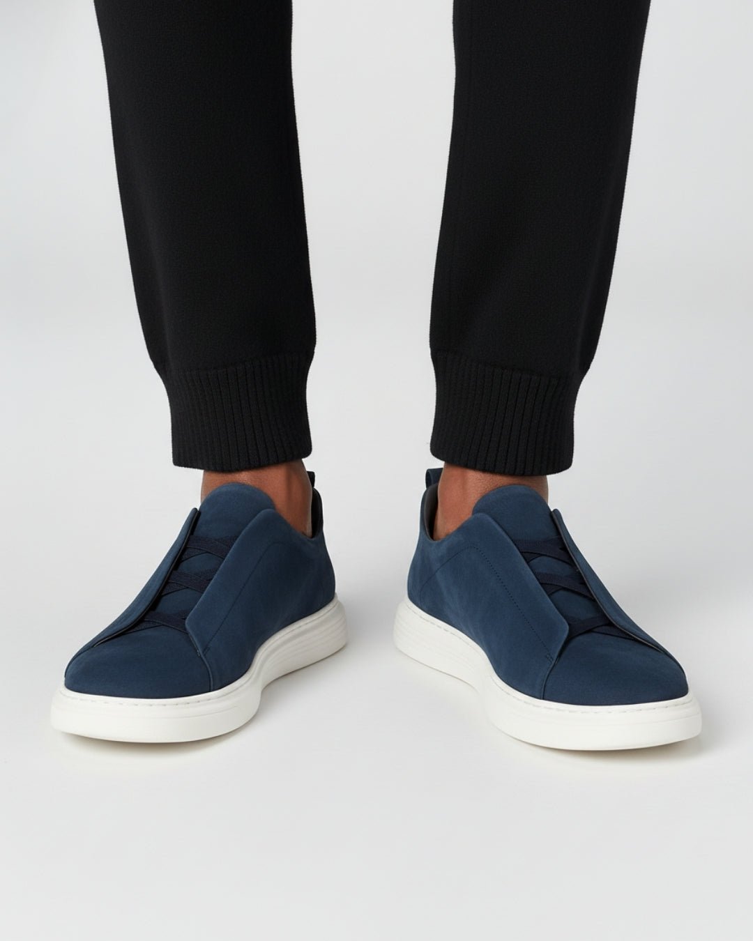 Men's slip-on sneakers with suede-effect finish