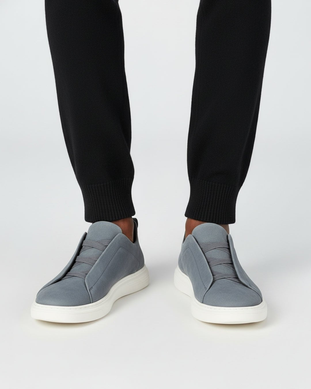 Men's slip-on sneakers with suede-effect finish