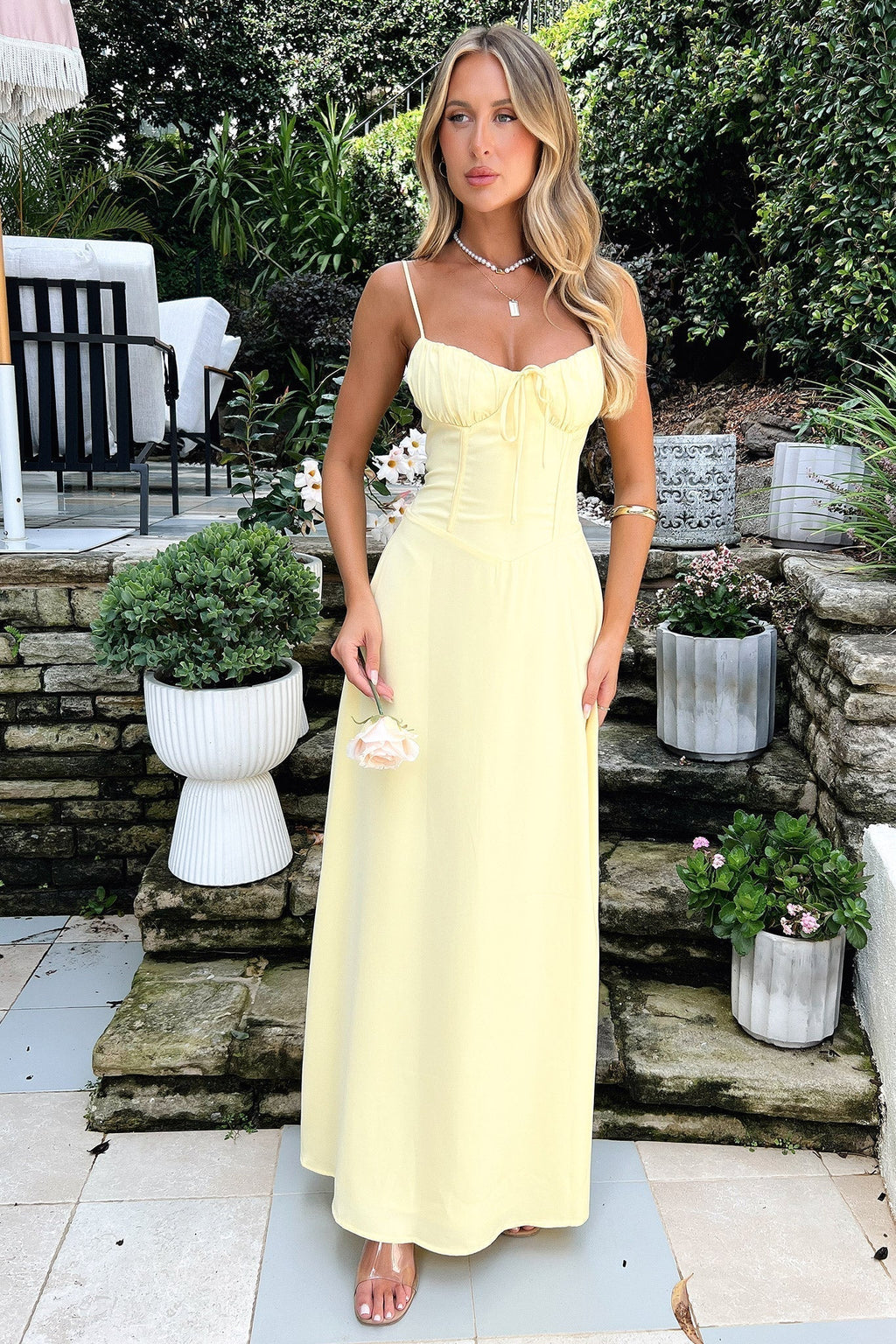 Women's spaghetti strap wrap maxi dress