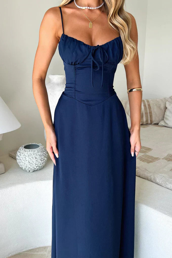 Women's spaghetti strap wrap maxi dress