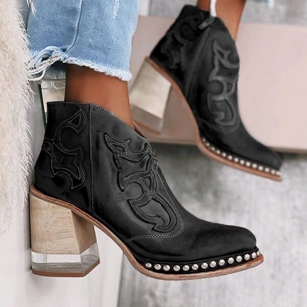 Women's western boots with block heel