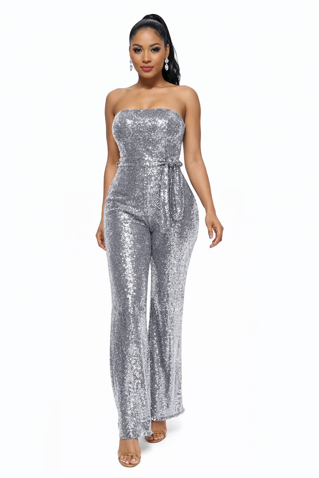 Women's wide-leg bustier jumpsuit