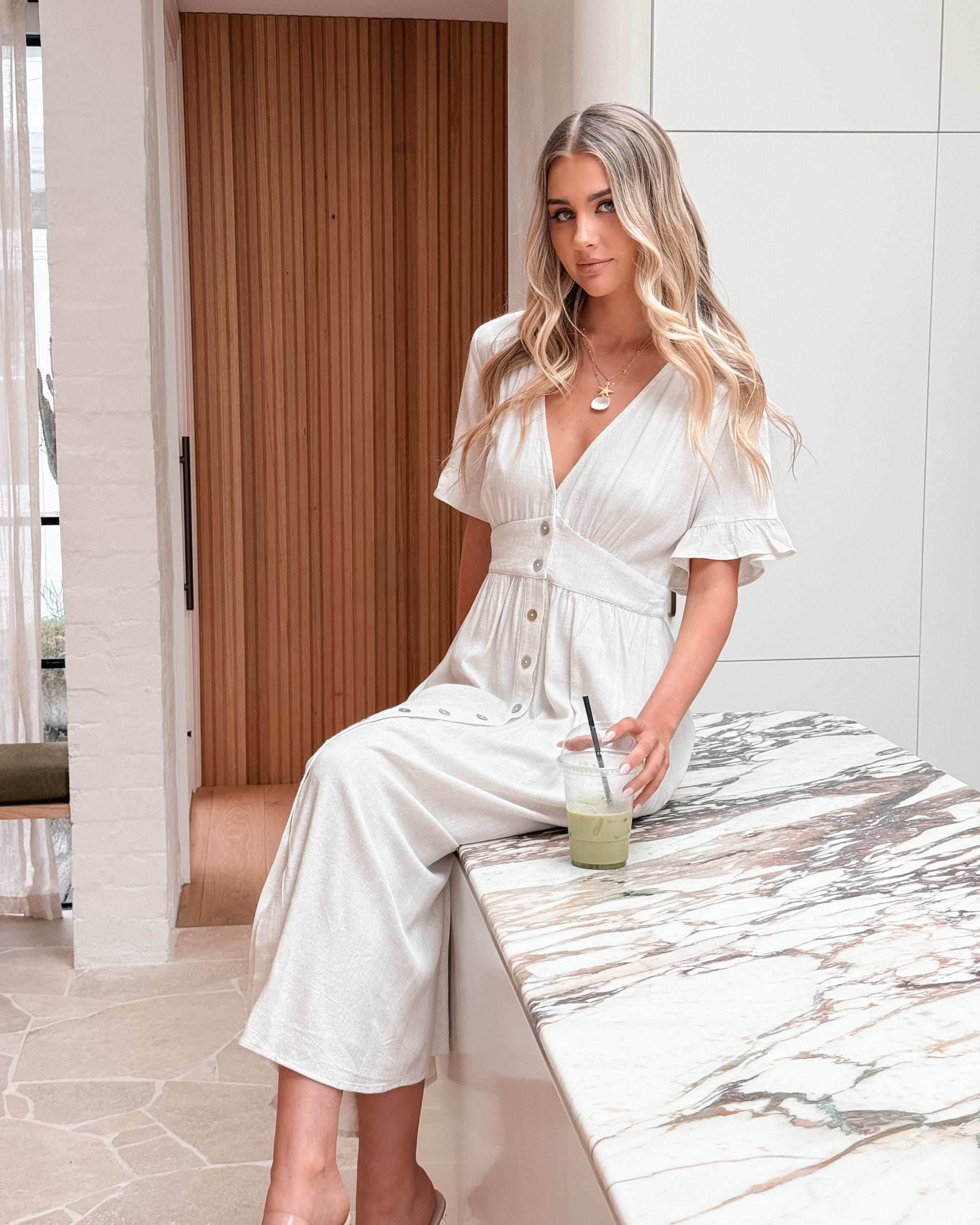 Women's wrap midi dress with V-neckline