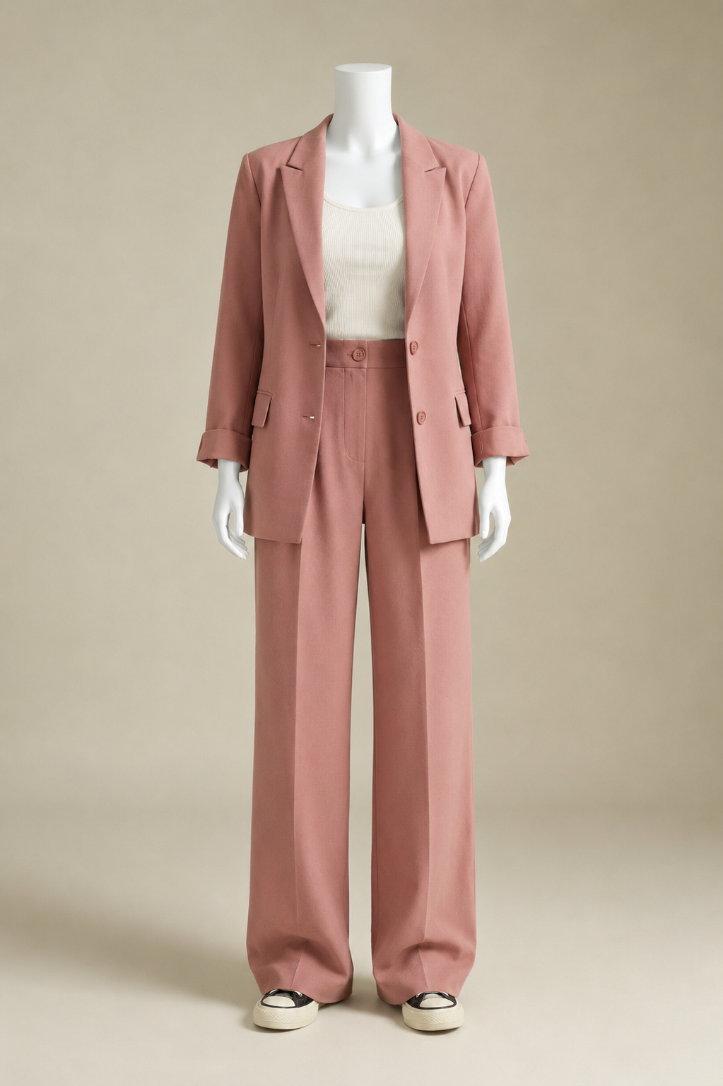 Women’s Two-Piece Set with Blazer and Wide-Leg Pants